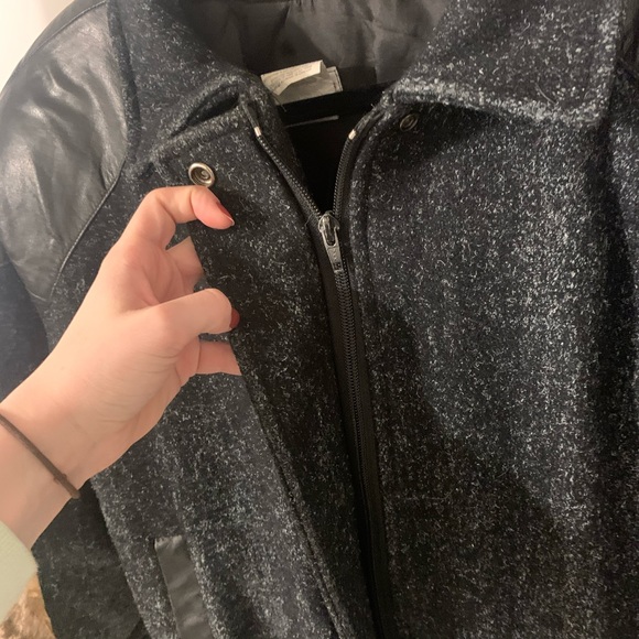 Vintage Wool & Leather Bomber Jacket - Picture 7 of 13